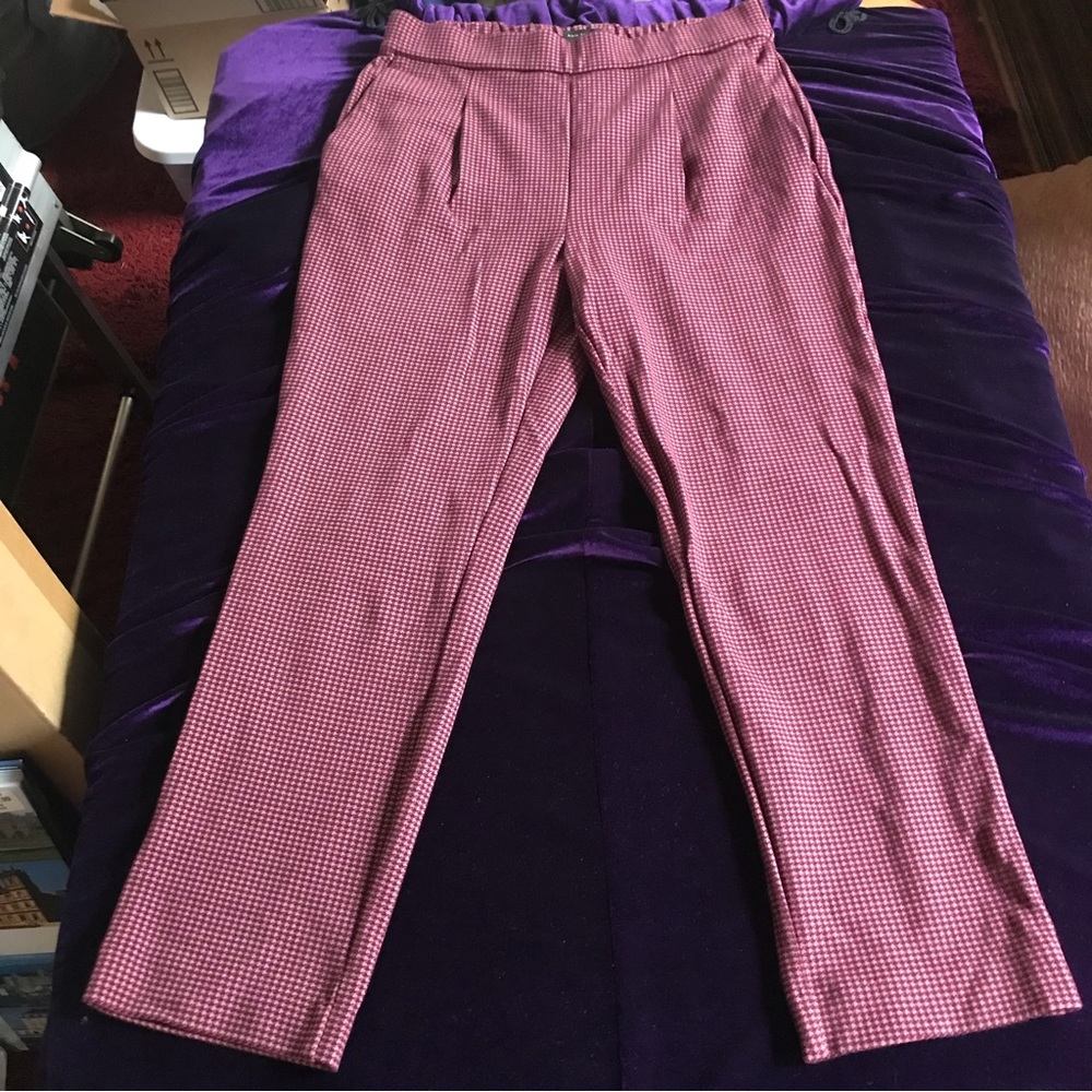 ann taylor houndstooth pants med
